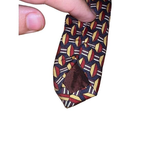 Bullock & Jones Geometic 100% Silk Handmade in England Neck Tie - Picture 5 of 5